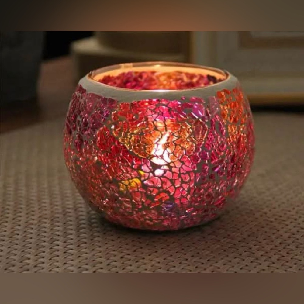 European Style Glass Mosaic Candleholder | Handcrafted